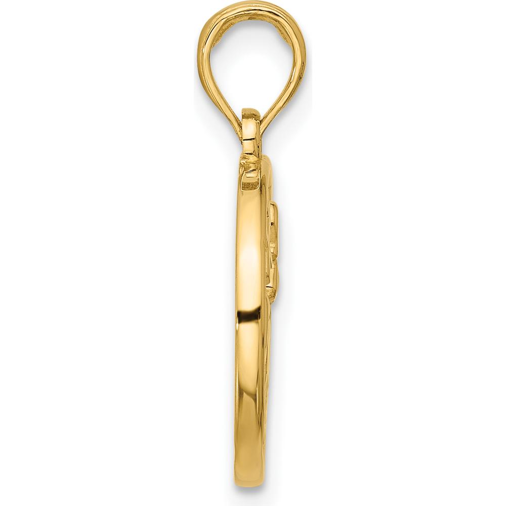 14K Yellow Gold Polished Round Sagittarius Pendant - 21.4mm Length by Oro Pregiato