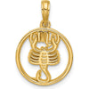 14K Yellow Gold Polished Round Scorpio Pendant - 21.4mm by Oro Pregiato