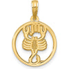14K Yellow Gold Polished Round Scorpio Pendant - 21.4mm by Oro Pregiato