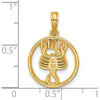 14K Yellow Gold Polished Round Scorpio Pendant - 21.4mm by Oro Pregiato