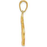 14K Yellow Gold Polished Running Shoe with Wings Pendant - 25mm Length by Oro Pregiato