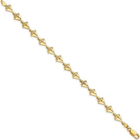 14K Yellow Gold Polished Sailboat 7" Bracelet with Nautical Stations by Oro Pregiato