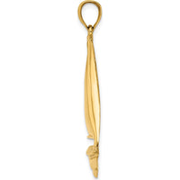 14K Yellow Gold Polished Sailboat Charm - Elegant Nautical Pendant by Oro Pregiato