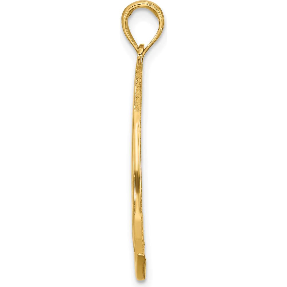 14K Yellow Gold Polished Sailboat Charm - Nautical Themed Pendant by Oro Pregiato