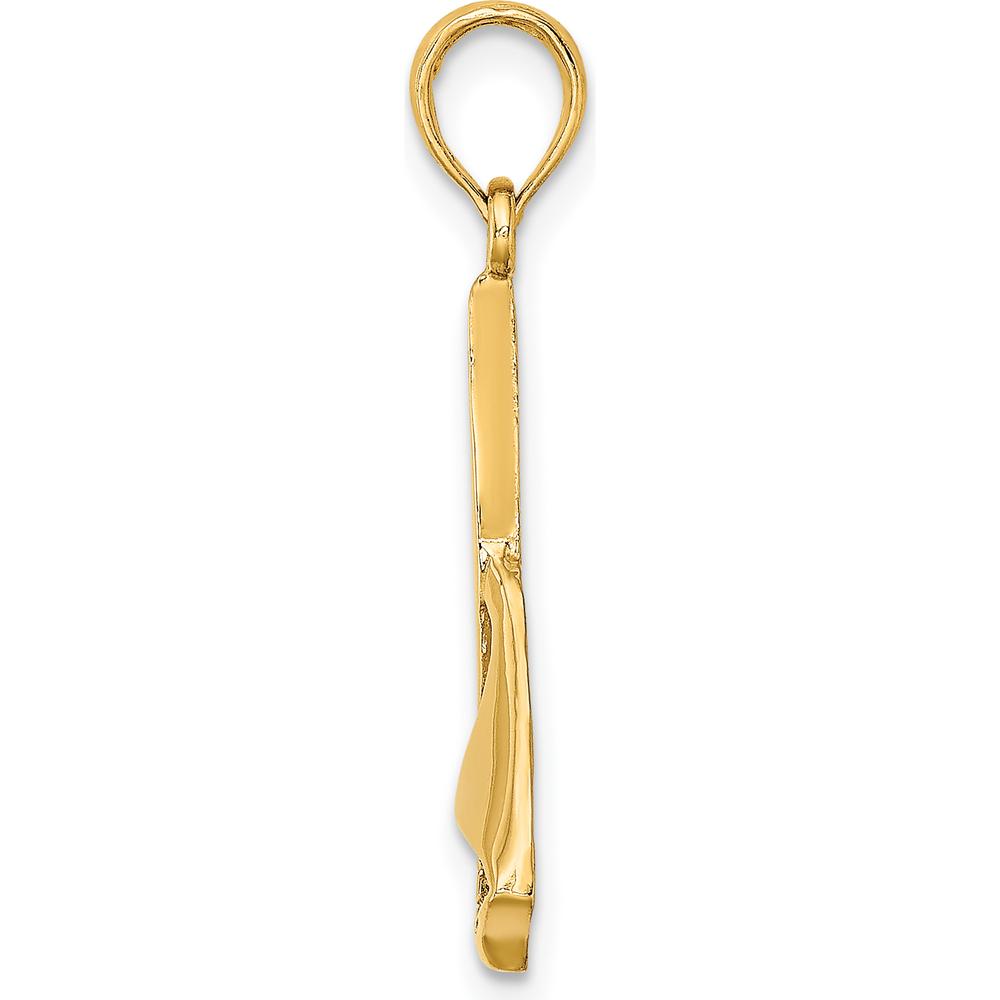 14K Yellow Gold Polished Sailboat Pendant Charm by Oro Pregiato