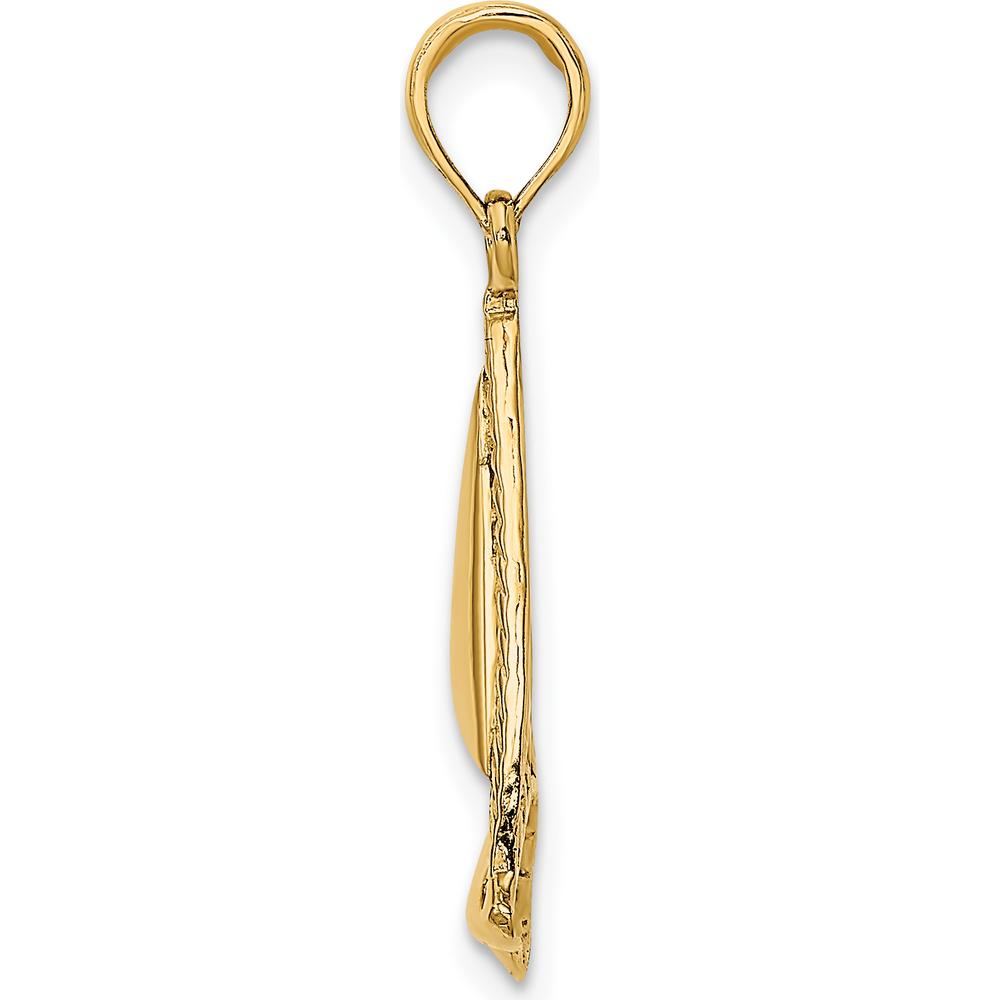 14K Yellow Gold Polished Sailboat Pendant Charm with Openwork Detailing - 26.5mm by Oro Pregiato