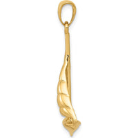 14K Yellow Gold Polished Sailboat Pendant - Nautical Themed Design by Oro Pregiato
