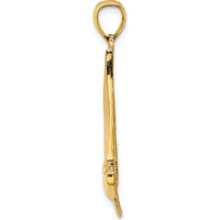 14K Yellow Gold Polished Sailboat Pendant with Concave Profile Design by Oro Pregiato