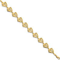 14K Yellow Gold Polished Sailboat Station Bracelet - 8 Inches by Oro Pregiato