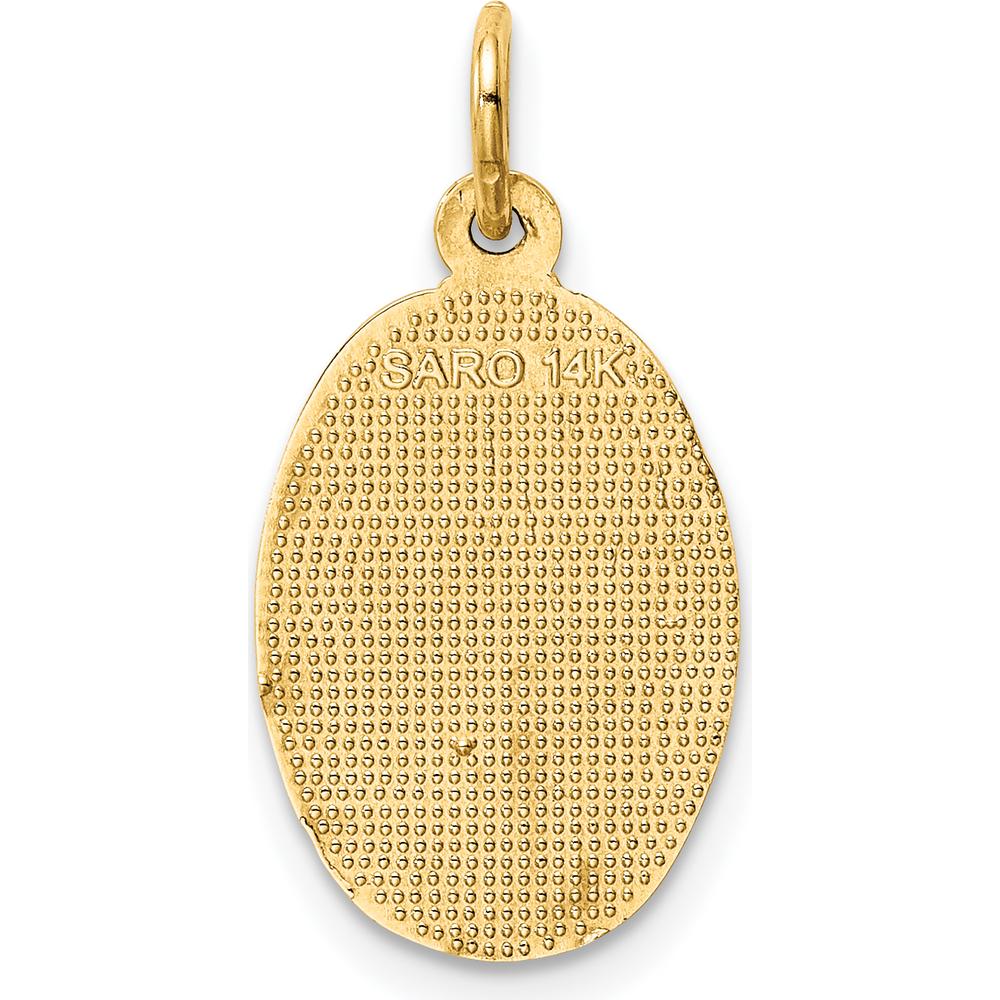 14K Yellow Gold Polished Saint Christopher Medal Oval Charm - 21.75mm x 11mm by Oro Pregiato
