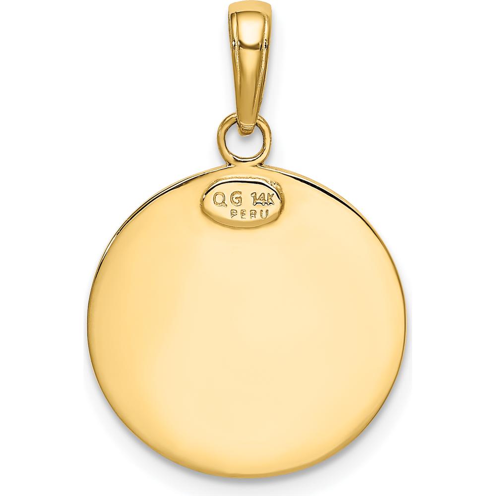 14K Yellow Gold Polished Saint Christopher Medal Pendant - 26mm Length by Oro Pregiato
