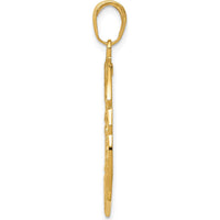14K Yellow Gold Polished Saint Michael Protect Us Medal Badge Pendant - 34.85mm Length by Oro Pregiato