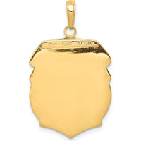 14K Yellow Gold Polished Saint Michael Protect Us Medal Badge Pendant - 34.85mm Length by Oro Pregiato