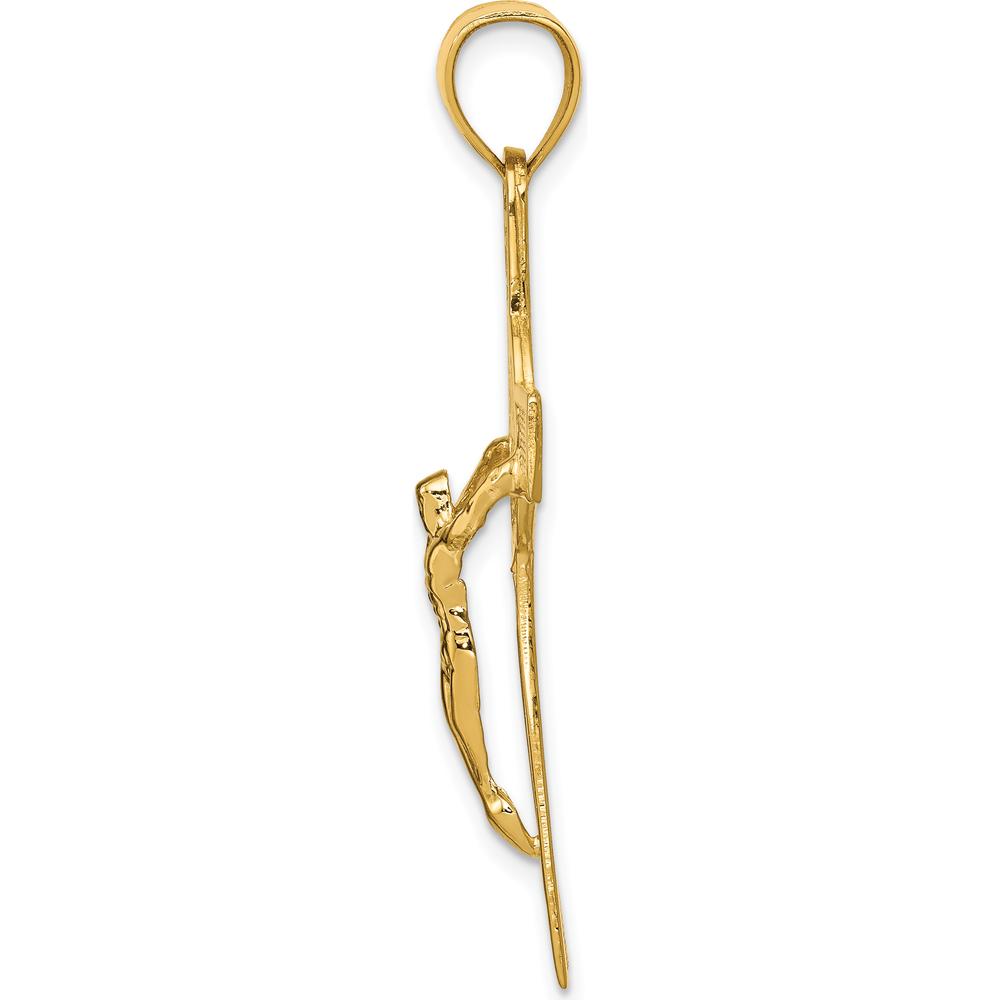 14K Yellow Gold Polished San Benito Reversible Crucifix Pendant - 42.75mm Length by Oro Pregiato
