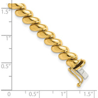 14K Yellow Gold Polished San Marco Bracelet - 7" Length, 6mm Width by 0