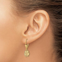14K Yellow Gold Polished Sand Dollar Leverback Drop Earrings by 0