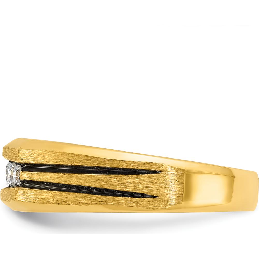 14K Yellow Gold Polished Satin 5-Stone Men's Band Ring by IBGoodman