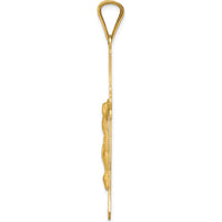 14K Yellow Gold Polished Satin and Diamond-Cut Crucifix Pendant - 49.5mm Length by Oro Pregiato
