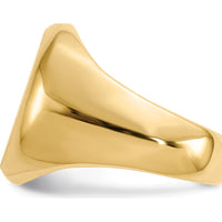 14K Yellow Gold Polished Satin Finished Signet Ring for Men - 13.5x16.5mm by 0