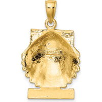 14K Yellow Gold Polished Scallop Shell Charm Pendant - 27.3mm Length by Oro Pregiato