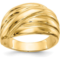 14K Yellow Gold Polished Scalloped Dome Fashion Ring by 0