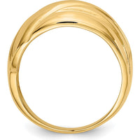 14K Yellow Gold Polished Scalloped Dome Fashion Ring by 0
