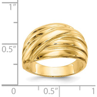 14K Yellow Gold Polished Scalloped Dome Fashion Ring by 0