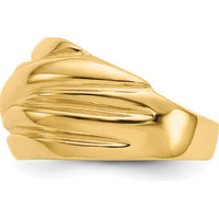 14K Yellow Gold Polished Scalloped Dome Fashion Ring by 0