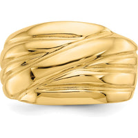 14K Yellow Gold Polished Scalloped Dome Fashion Ring by 0