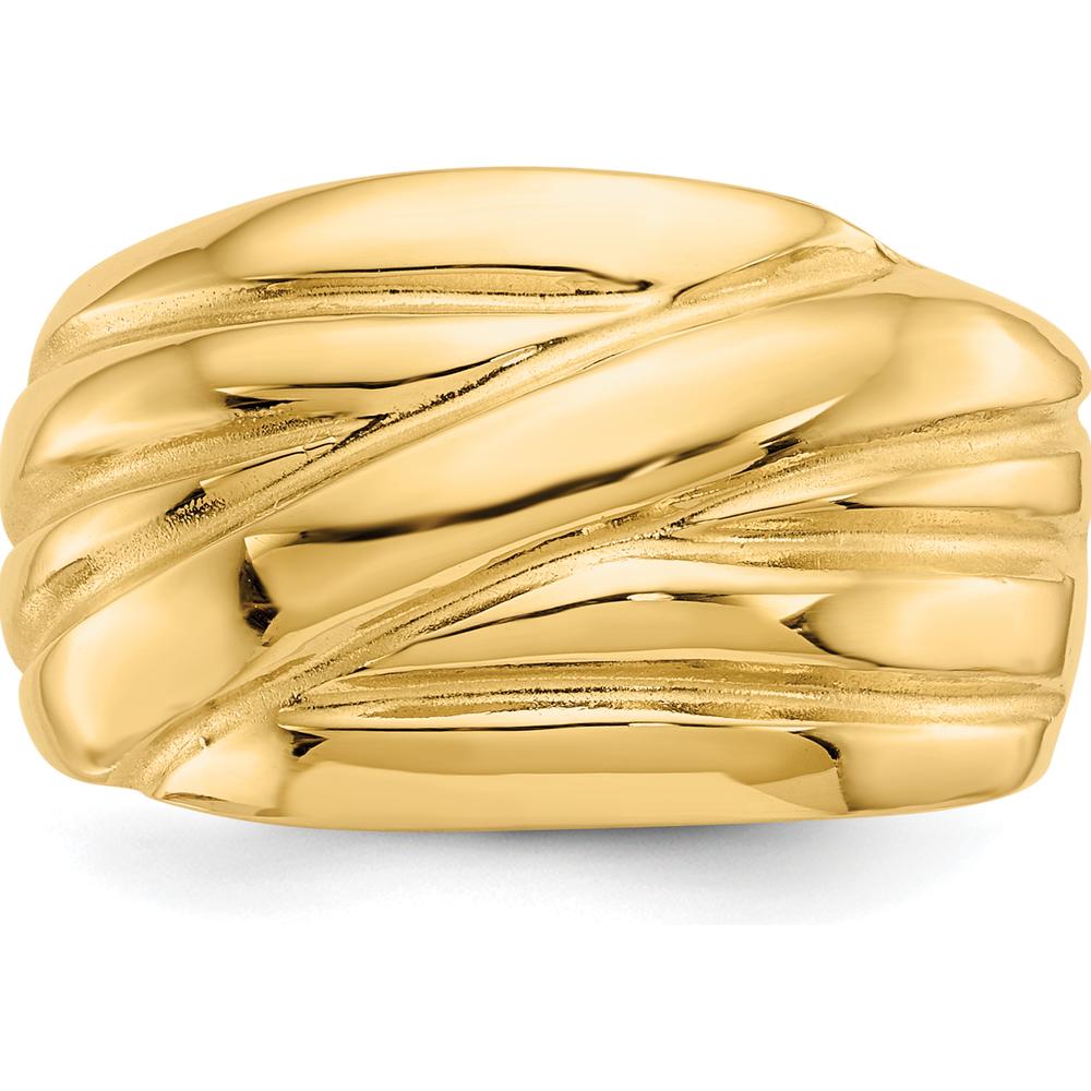 14K Yellow Gold Polished Scalloped Dome Fashion Ring by 0