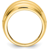 14K Yellow Gold Polished Scalloped Dome Ring - Fashion Statement Piece by 0