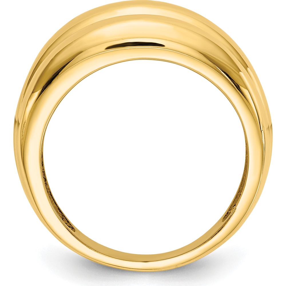 14K Yellow Gold Polished Scalloped Dome Ring - Fashion Statement Piece by 0