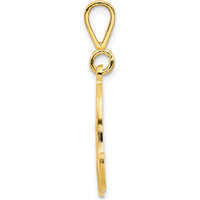 14K Yellow Gold Polished Script Filigree Letter A Initial Pendant by Oro Pregiato