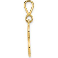 14K Yellow Gold Polished Script Filigree Letter B Pendant by Oro Pregiato