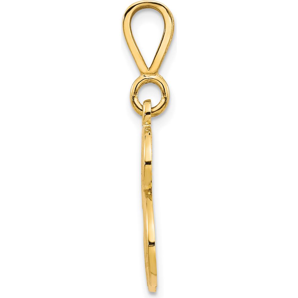 14K Yellow Gold Polished Script Filigree Letter B Pendant by Oro Pregiato