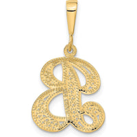 14K Yellow Gold Polished Script Filigree Letter B Pendant by Oro Pregiato