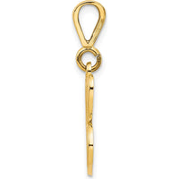 14K Yellow Gold Polished Script Filigree Letter C Initial Pendant by Oro Pregiato
