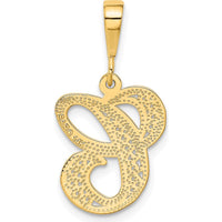 14K Yellow Gold Polished Script Filigree Letter C Initial Pendant by Oro Pregiato