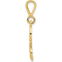 14K Yellow Gold Polished Script Filigree Letter H Initial Pendant by Oro Pregiato