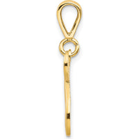 14K Yellow Gold Polished Script Filigree Letter N Initial Pendant by Oro Pregiato