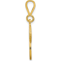 14K Yellow Gold Polished Script Filigree Letter P Initial Pendant by Oro Pregiato