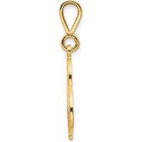 14K Yellow Gold Polished Script Filigree Letter S Initial Pendant - Large Size by Oro Pregiato