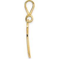 14K Yellow Gold Polished Script Filigree Letter W Initial Pendant by Oro Pregiato