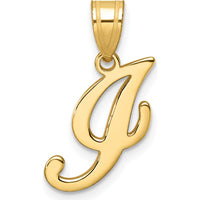 14K Yellow Gold Polished Script Letter "I" Pendant - Personalized Initial Charm by Oro Pregiato