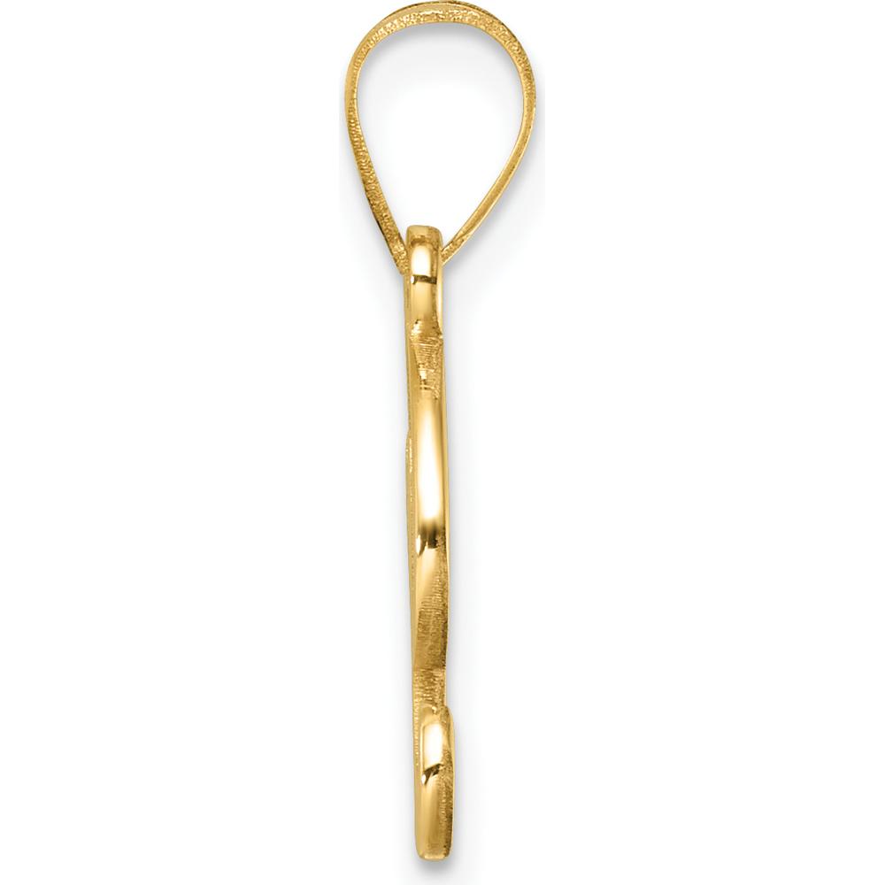 14K Yellow Gold Polished Script Letter "I" Pendant - Personalized Initial Charm by Oro Pregiato