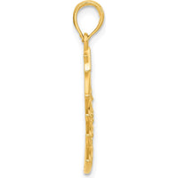 14K Yellow Gold Polished Scrolled Christmas Tree Pendant - 27mm Length by Oro Pregiato