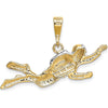 14K Yellow Gold Polished Scuba Diver Pendant with Rhodium Accents - Themed Adventure Charm by Oro Pregiato