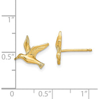14K Yellow Gold Polished Seagull Post Earrings - 10.3mm Length, 11mm Width by Zolivia Fine Jewelry