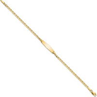 14K Yellow Gold Polished Semi-Solid Anchor Link ID Bracelet with Engravable Plate - 7" Length by Oro Pregiato