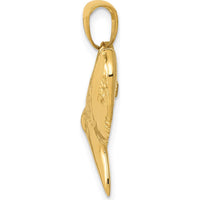 14K Yellow Gold Polished Shark Tooth Pendant - 28mm Length by Oro Pregiato